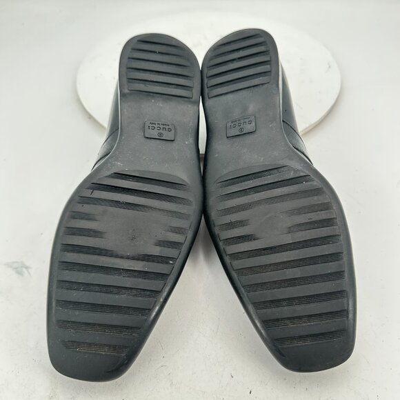 Gucci Men Size UK 9.5D US 10 Black Leather Gold Horsebit Slip On Loafer Shoes - Picture 8 of 12